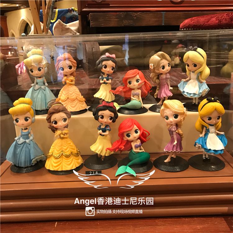 香港迪士尼乐园正品 白雪贝尔美人鱼 公主系列 人偶摆件 公仔玩偶