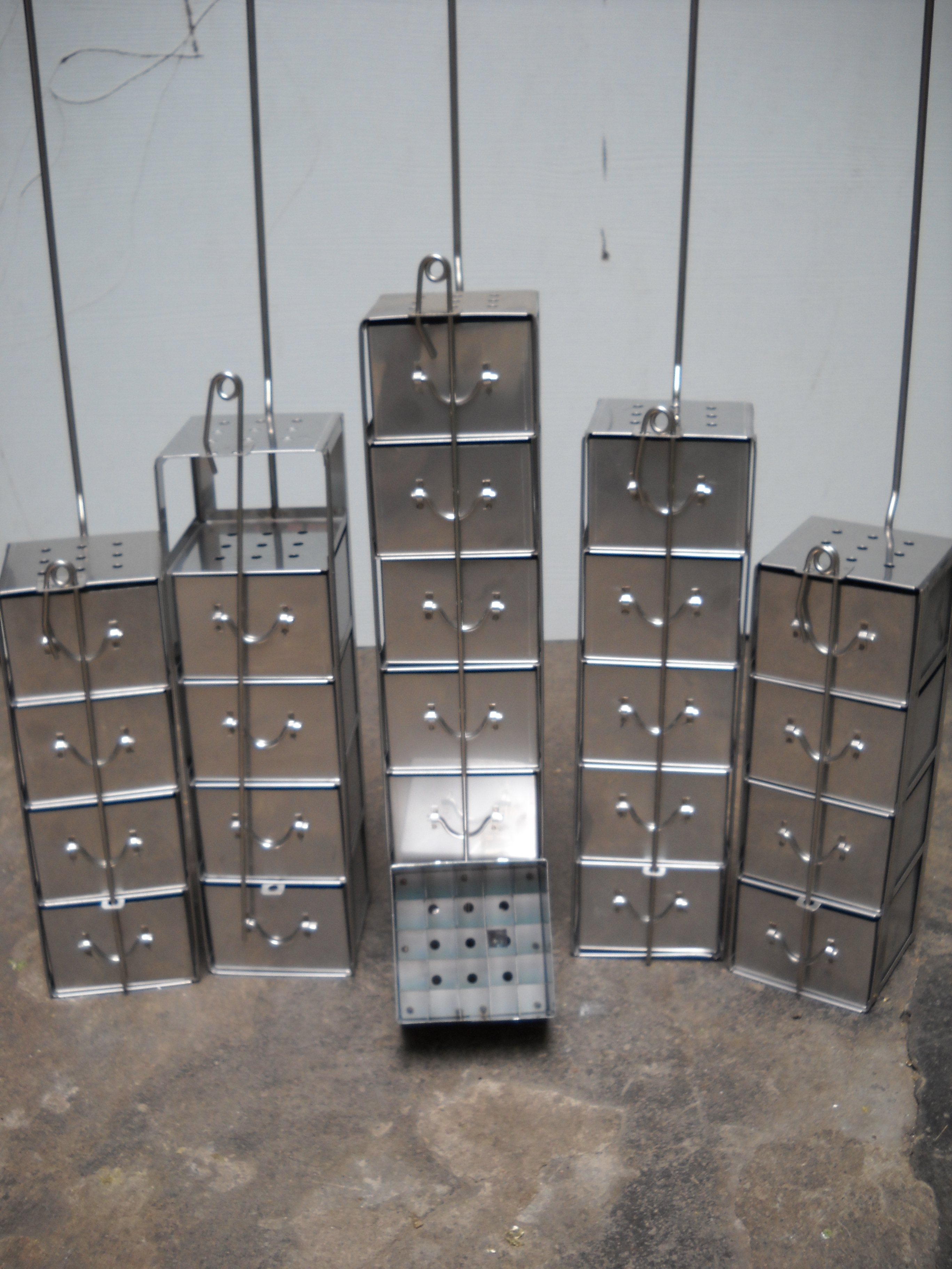 液氮罐提篮 5x25方形抽屉式冻存架yds-35-125 不锈钢 通用吊架