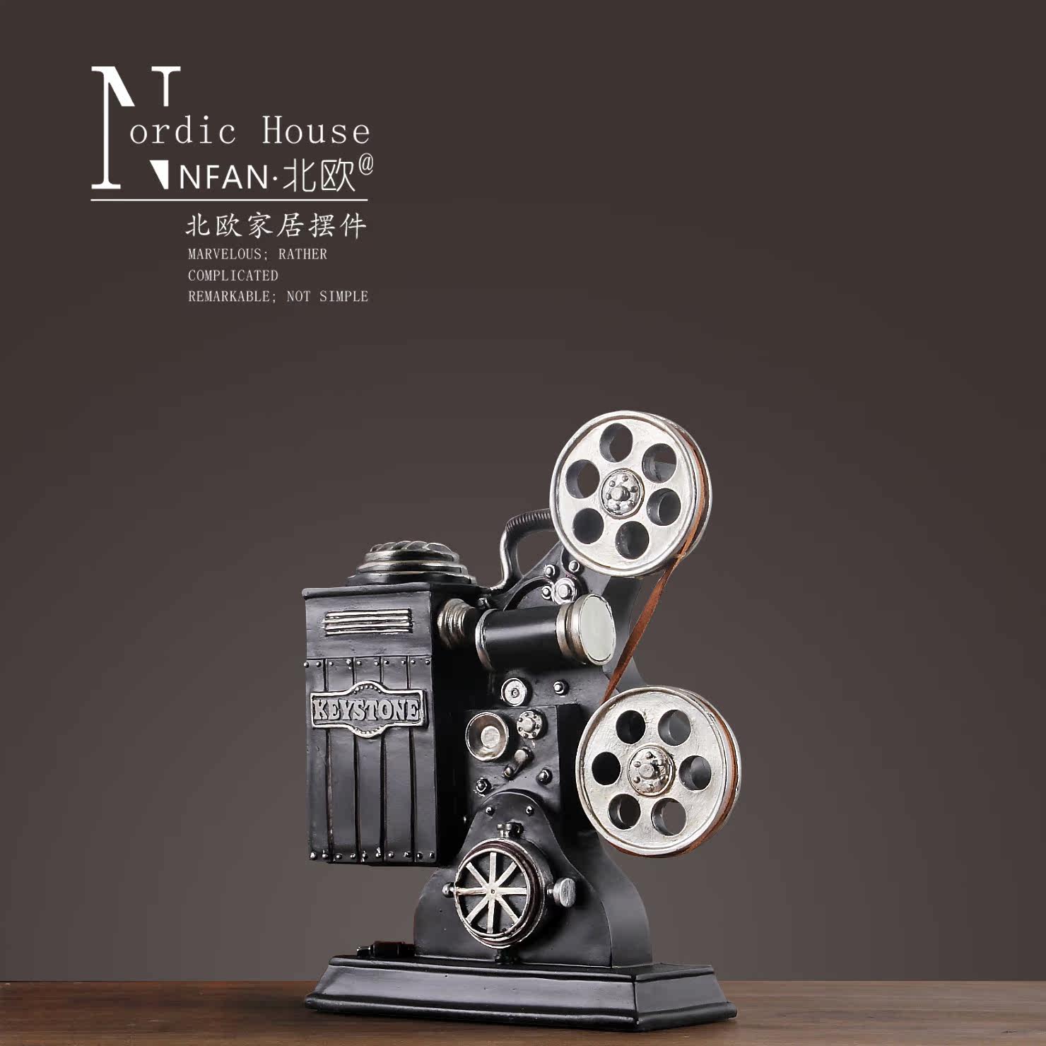 创意复古家居装饰摆设 客厅办公室酒柜摆件仿古工艺品树脂放映机