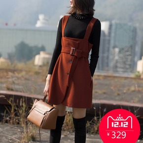 欧洲 毛呢连衣裙