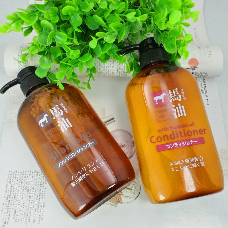 特价马油护发素_日本正品熊野油脂天然弱酸性无硅油马油洗发水 护发素