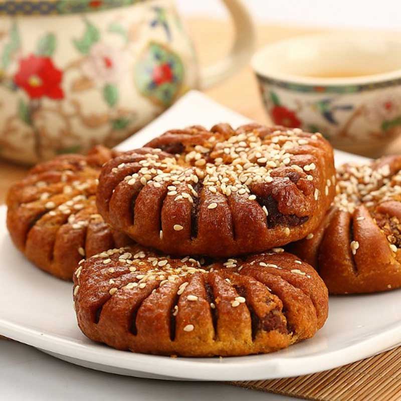 芝麻酥 散装_友记芝麻红豆馅马蹄酥散装500g 绍兴传统糕点独立包装 满