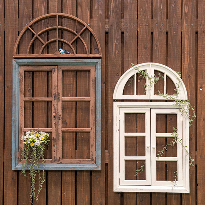 新款日本杂货品牌正品旧木窗户壁挂装饰橱窗道具家居软装相片墙饰_双