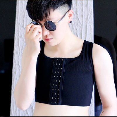 简态lest束胸绷带加强背心短款束胸衣超平塑胸半身大码