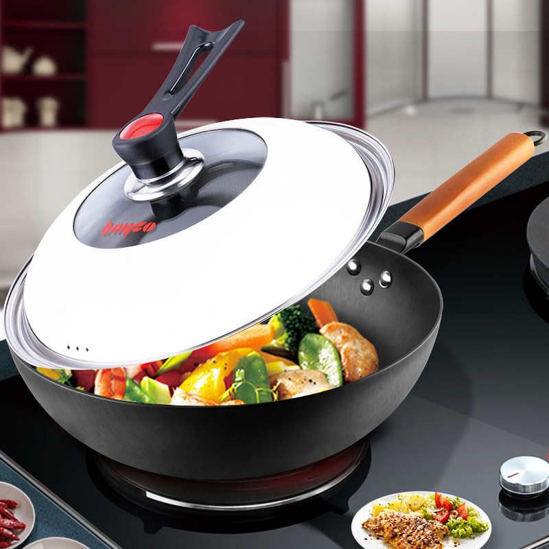 拜格炒锅32cm精铁炒锅