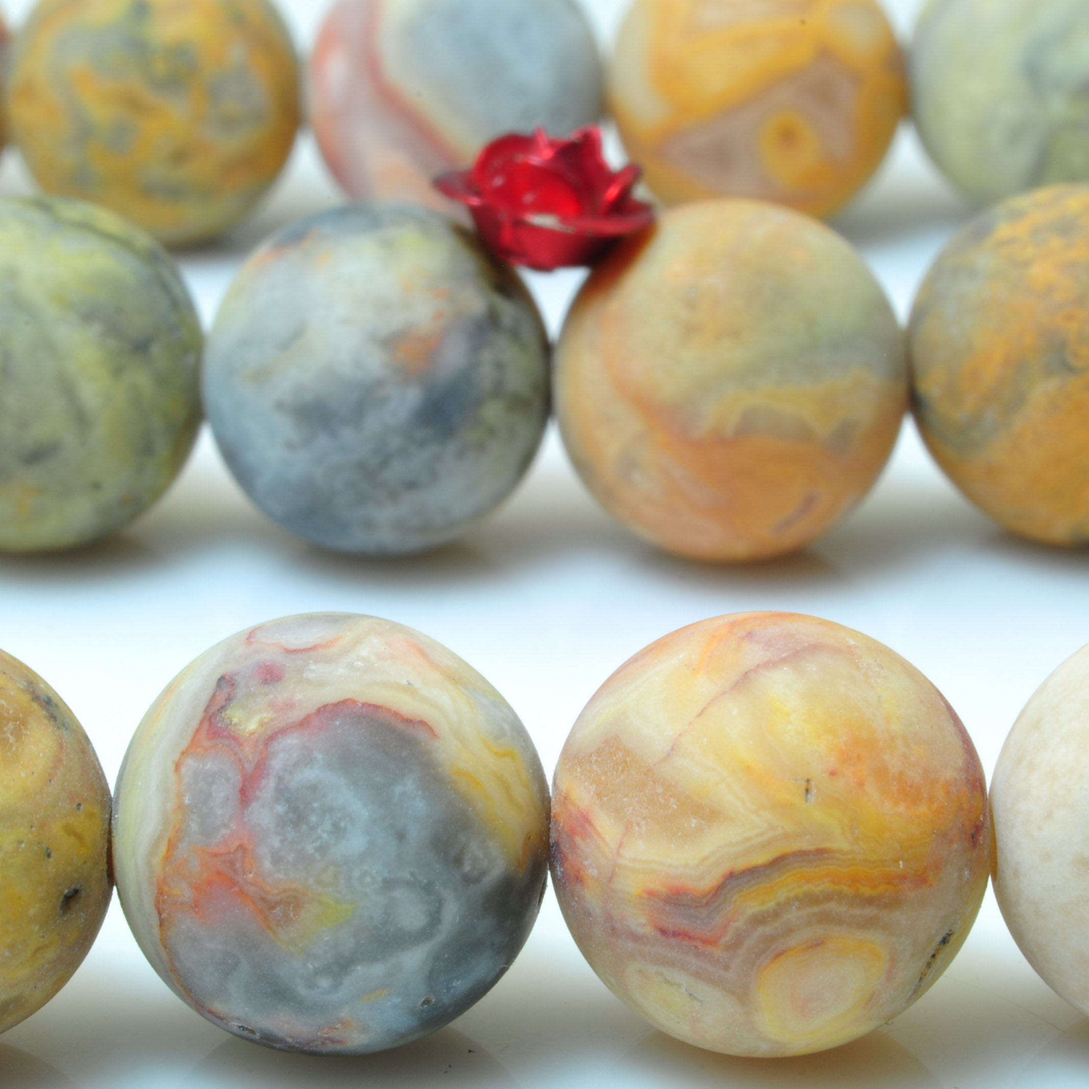 热销珠宝配饰_天然墨西哥疯狂玛瑙磨砂圆珠手工散珠串珠饰品珠宝首饰