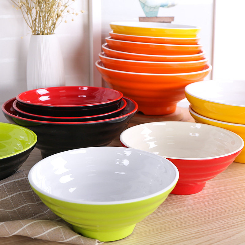 热销拌面碗_密胺大碗仿瓷汤碗牛肉板面碗商用餐厅重庆小拌面碗日式