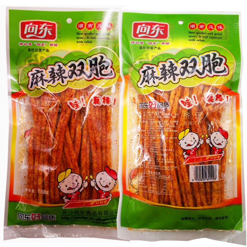 向东_向东麻辣双胞麻辣条188克辣条 儿时怀旧麻辣面筋零食小吃10袋