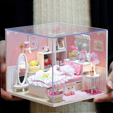 创意礼品迷你手工制作房子diy玻璃小屋小模型 屋玩具公主 房女孩