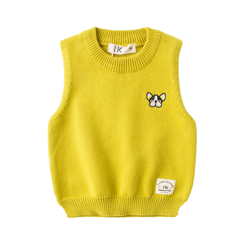 女童毛线背心婴儿针织马甲小童2018新款童装儿童春秋薄款宝宝坎肩