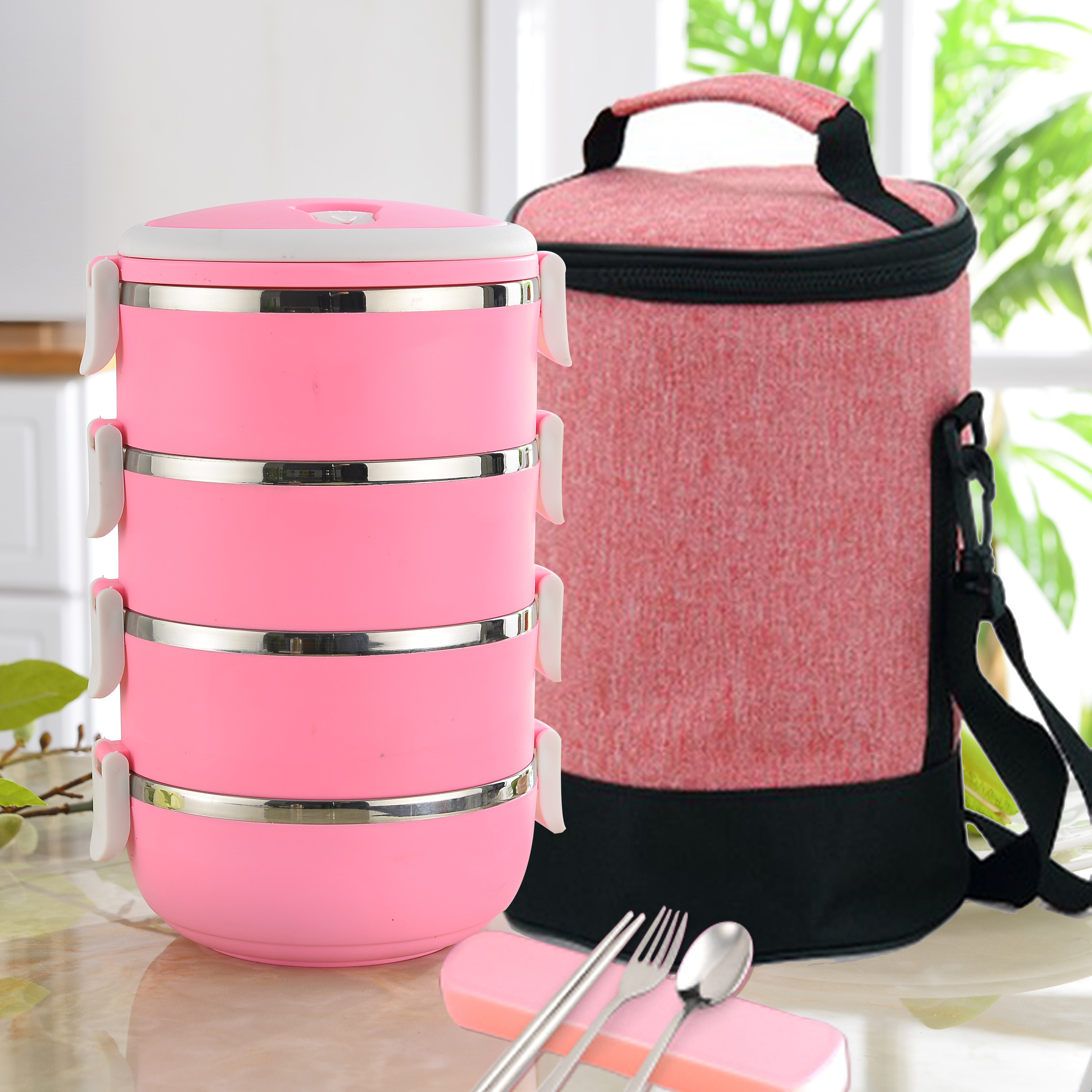 日式保温饭盒 2层_日式多层保温饭盒便当盒3层不锈钢保温桶成人分格