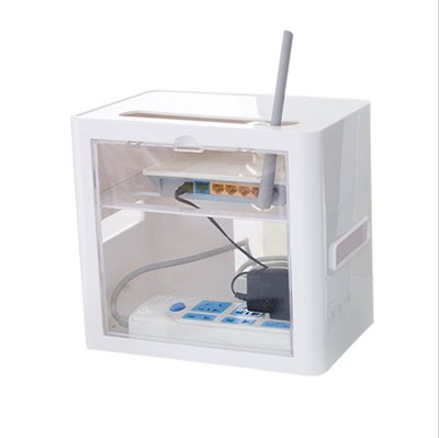 路由器收纳盒集线盒理线器收藏盒电线插排插座收纳免打孔