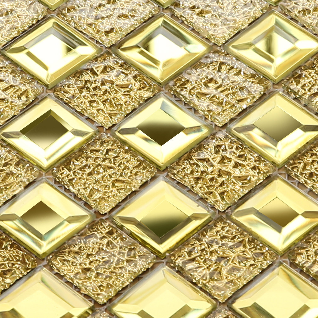 一折装修材料_欧式电视背景墙贴厨房瓷砖金色镜面玻璃马赛克建材装修