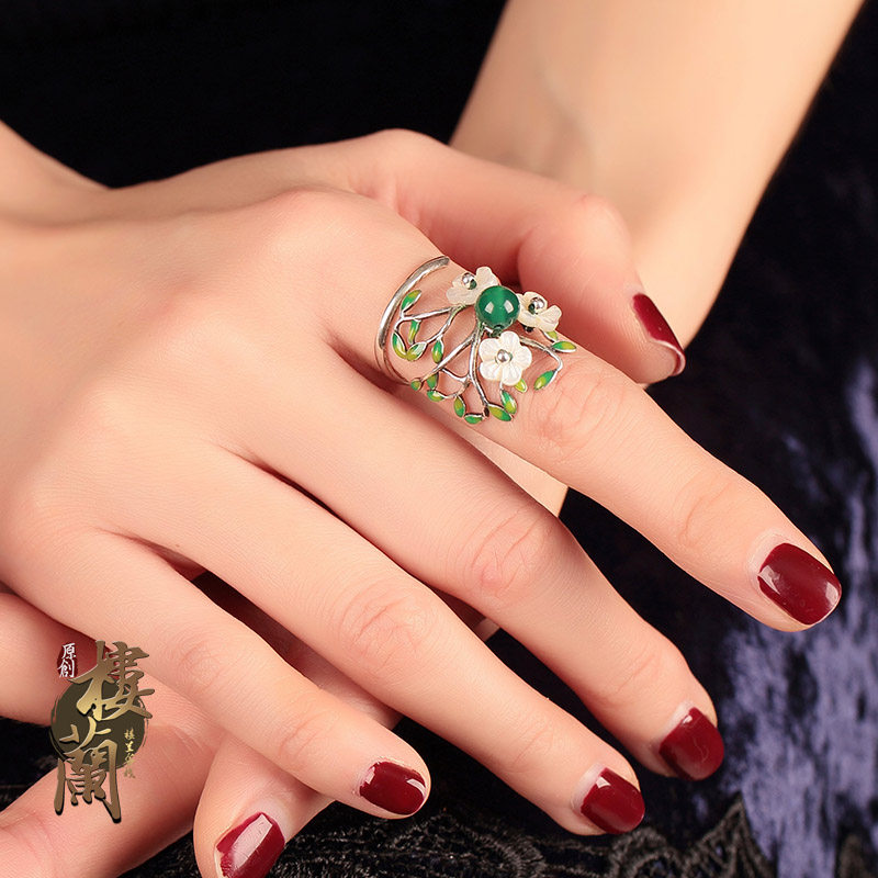 民族风手饰 复古饰品_民族风复古925纯银戒指食指古风中国风指环开口