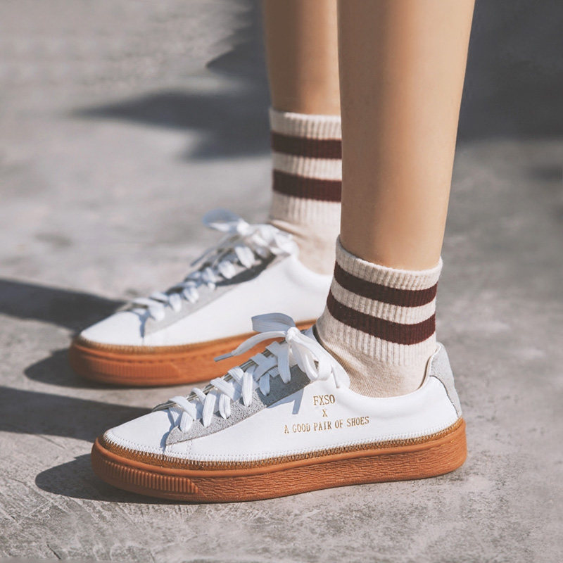 2018新款女鞋春真皮厚底小白鞋运动韩版百搭板鞋平底学生街拍单鞋