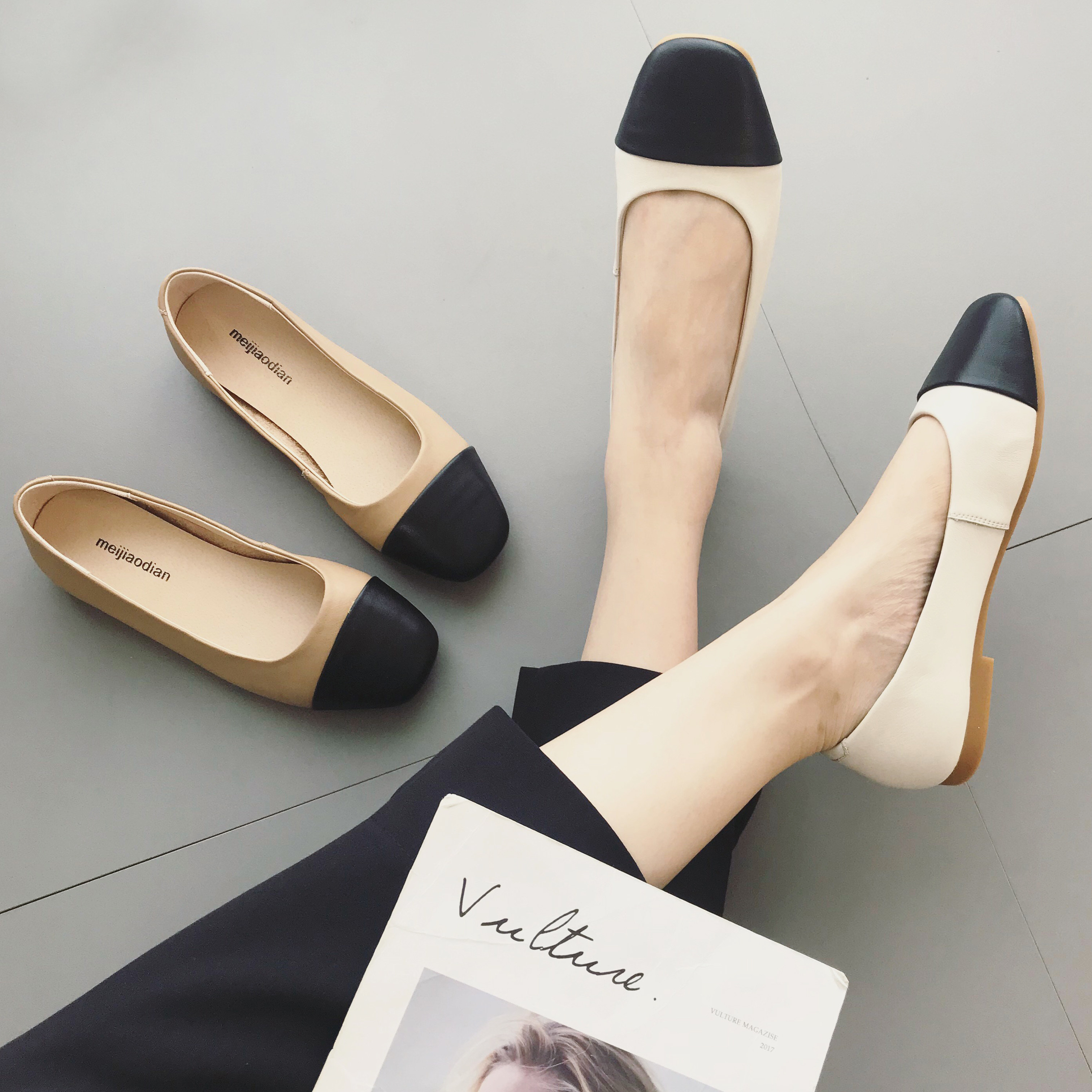 奶奶鞋 平底 皮