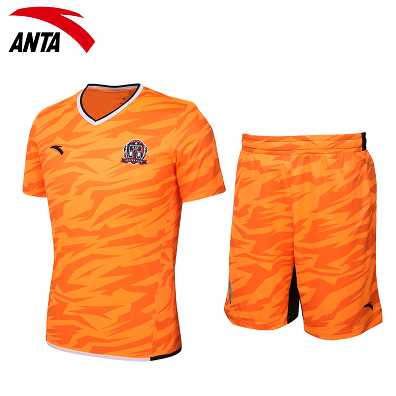 安踏足球套装男款 速干跑步透气休闲运动服比