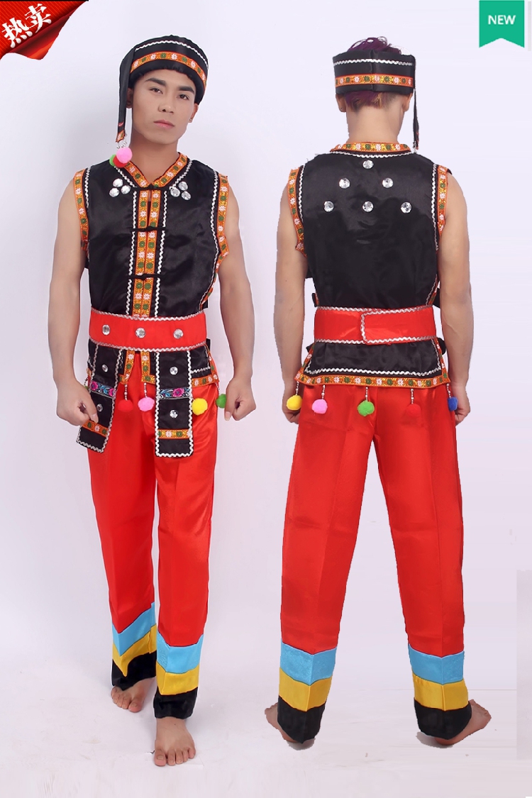 新款彝族小时服装男苗族v小时广场苗族壮族成人舞少数民族服装服饰24店情趣用品质量舞蹈图片