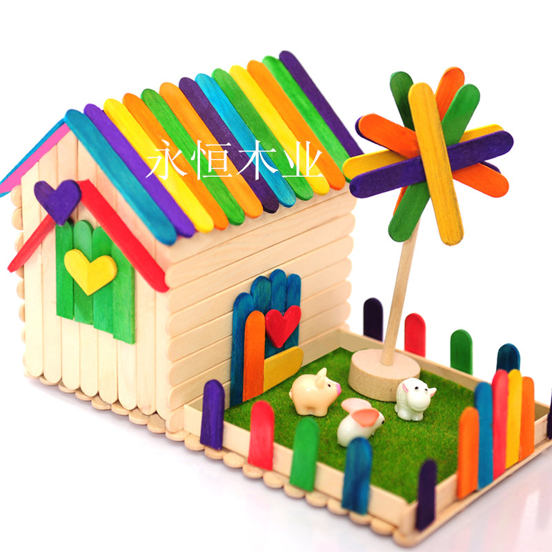 雪糕棒雪糕棍建筑模型 DIY儿童手工模型制作房