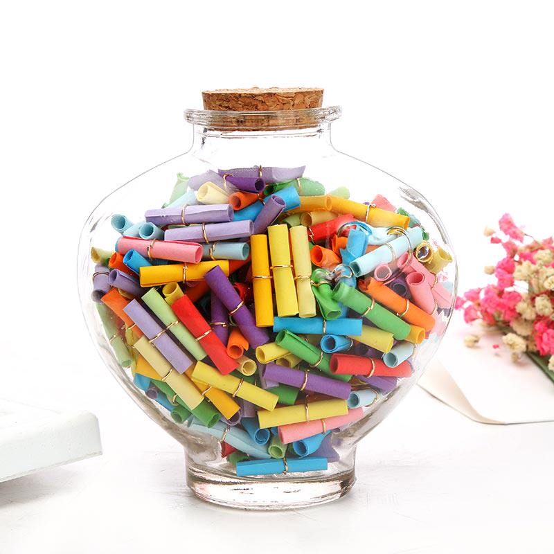 许愿瓶 漂流瓶_diy心愿瓶许愿纸条写情话的小纸条星星纸玻璃瓶创意