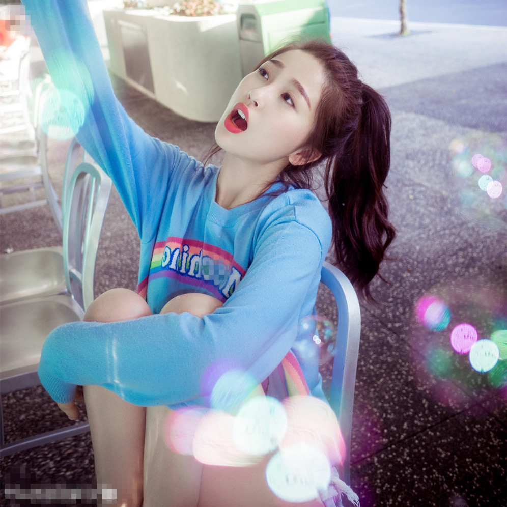一年级同款_虞书欣同款衣服女2018新款秋季套头上衣一年级蓝色长袖薄