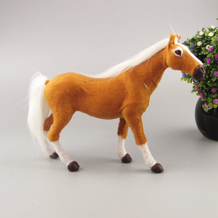 仿真马 白马 黄马 小马模型小马玩具 仿真小马 家居摆件动物模型