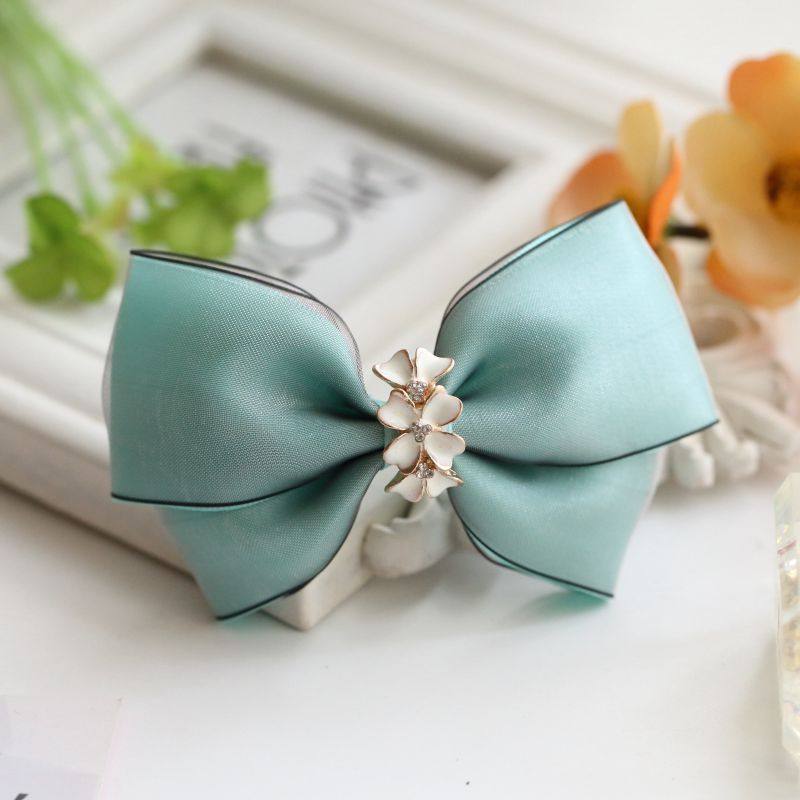 特价发夹头饰 顶夹_简约森系手工蝴蝶结发夹ol风织带发饰头饰品顶夹