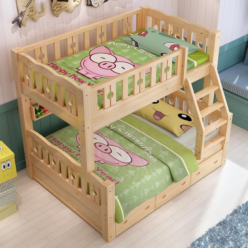 新品特惠母子床双层床高低上下床多功能儿童小孩实木床双人男孩松