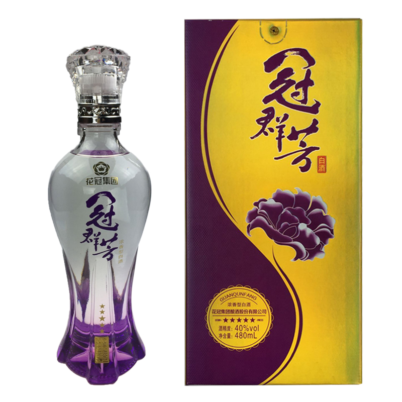 山东菏泽冠群芳白酒40度480ml花冠酒粮食酒高粱小麦酒老家酒特价