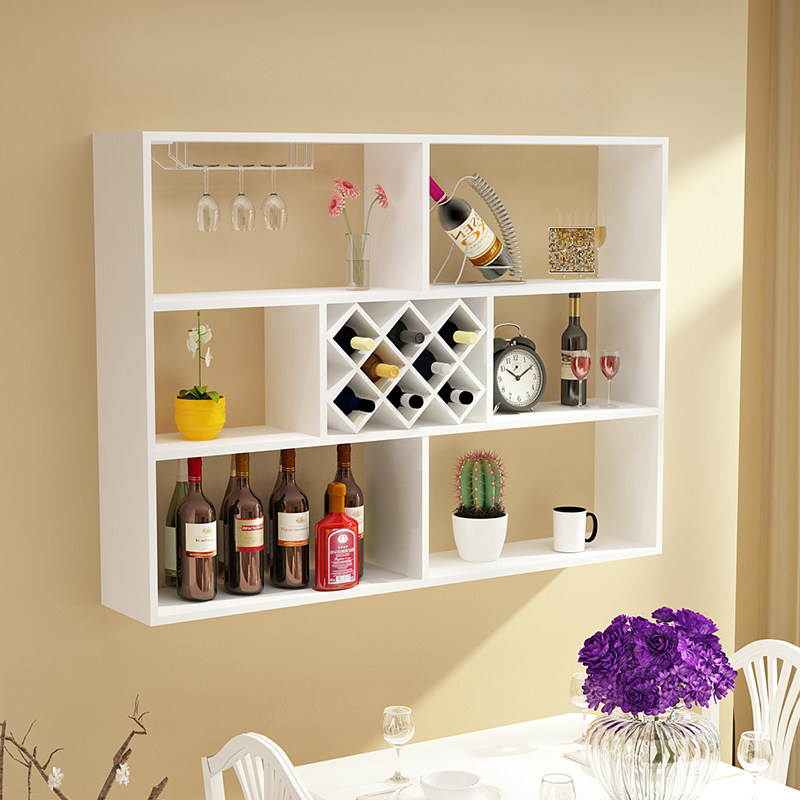 一折餐厅酒柜_墙上酒柜现代简约餐边柜挂墙实木红酒架装饰吊柜餐厅