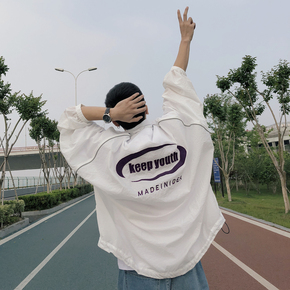 自制港味印花宽松薄款夹克上衣夏季oversize宽