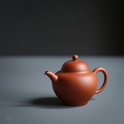潮州手拉壶 小号朱泥壶 纯手工紫砂壶红泥泡茶壶工夫茶具可养润泽