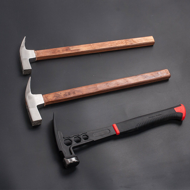 木柄直角羊角铁锤加长柄方头锤子铁榔头起钉锤木工锤带磁石拔钉锤
