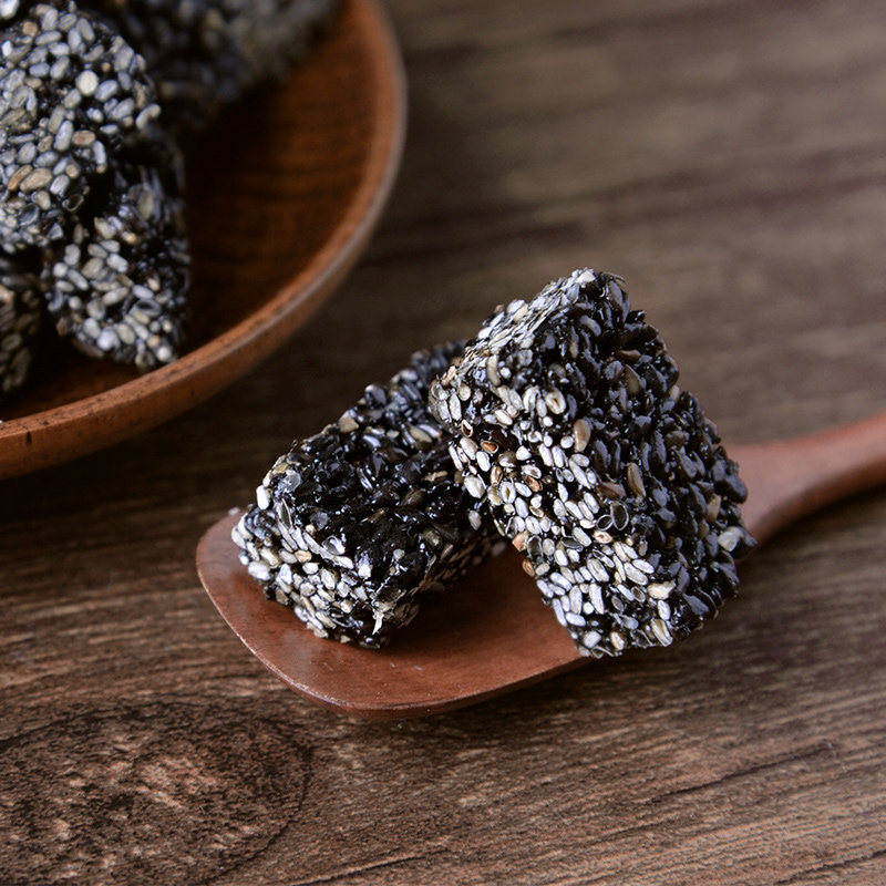 南方黑芝麻酥伊喜黑芝麻酥糖片手工黑芝麻片糖208g*2传统美食糕点