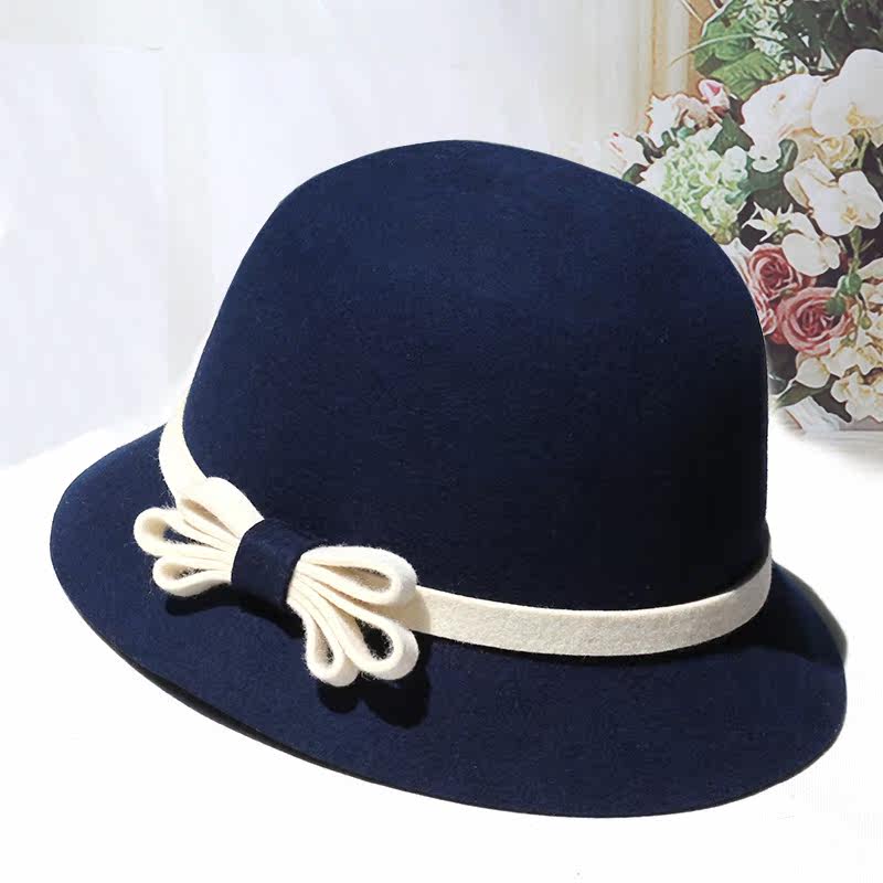 热销小沿礼帽女 英伦