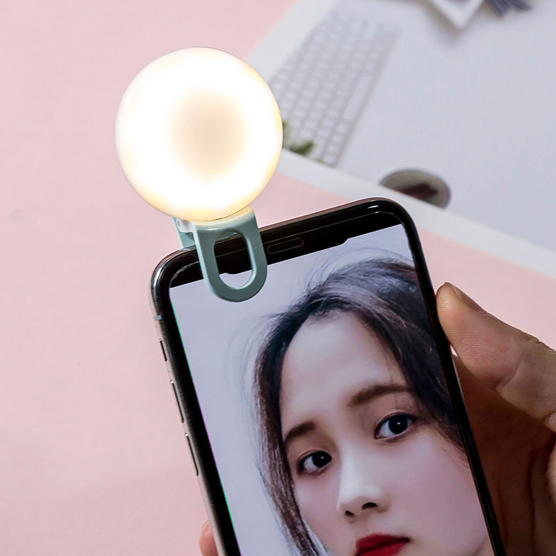 手机镜头补光灯冷暖光创意手机摄像拍照暗拍主播美颜灯可调档优惠券
