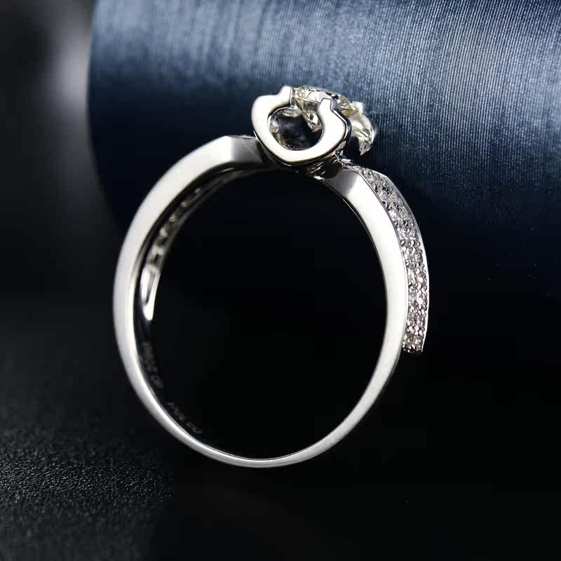 阿梵尼0.3克拉钻戒18k金钻石戒指女款结婚求婚牛头款钻戒定制