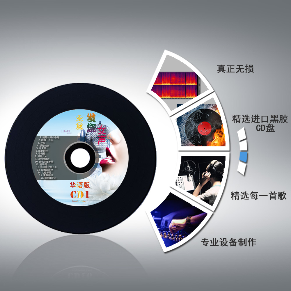 全球发烧女声黑胶车载cd华语欧美经典歌曲汽车音乐碟片无损音质
