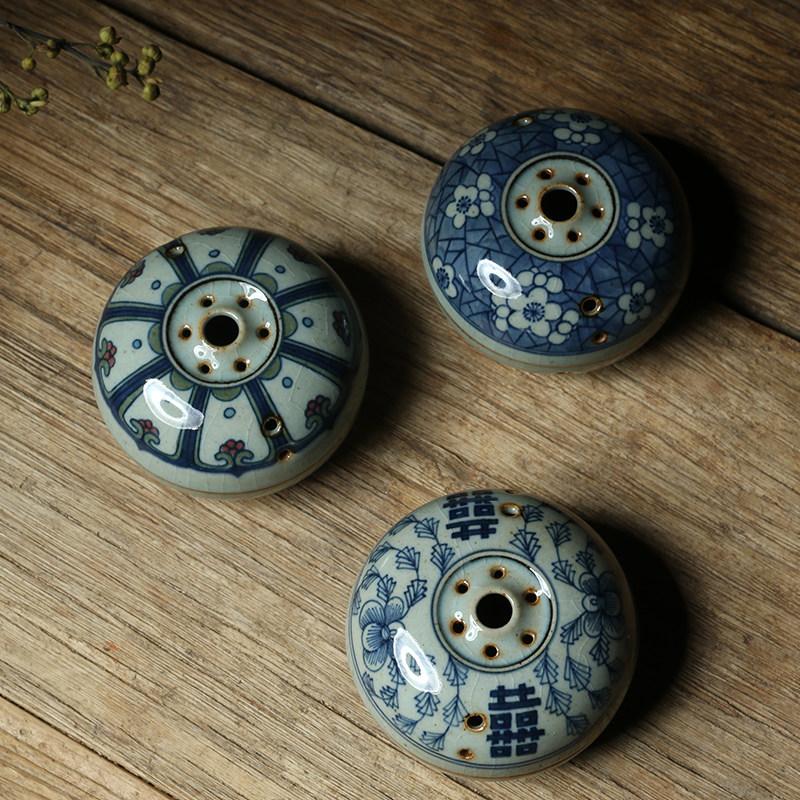 手工陶瓷香插_德馨阁纯手工景德镇陶瓷手绘青花古朴禅意香炉塔香盘