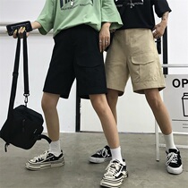 夏季韩国INS原宿风街头潮流大口袋五分裤宽松休闲裤短裤女学生潮