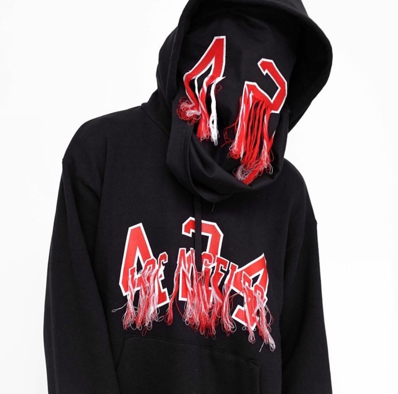 【流苏刺绣细节】424 on fairfax x doublet最屌款logo连帽帽衫