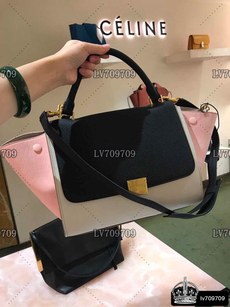 意大利代购 celine赛琳 trapaze牛皮秋千包翅膀包拼色单肩手提包