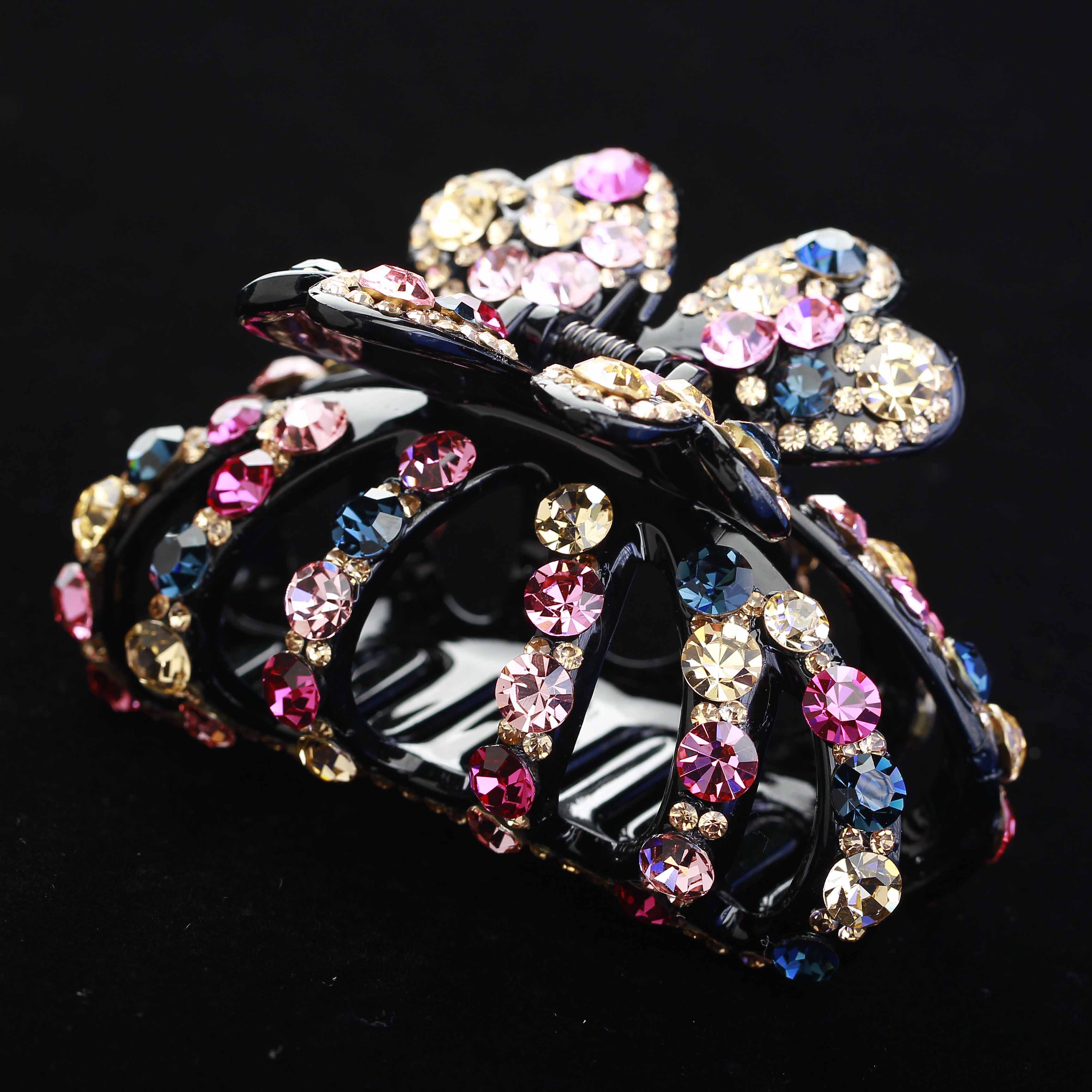 抓夹大号 镶钻_大号发夹抓夹韩版满钻镶钻镂空盘发大夹子气质水钻马尾