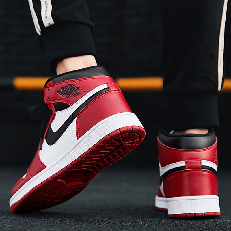 高帮鞋板鞋男_aj1男鞋空军一号高帮鞋韩版运动篮球潮鞋新款aj鸳鸯乔1