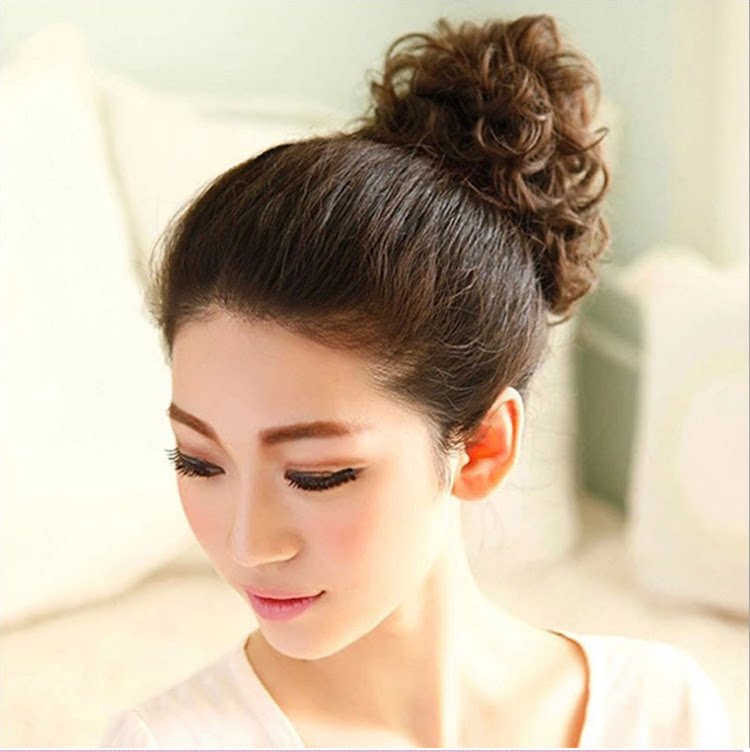 【纤丝百顺】假发女蓬松新娘盘头缠绕式毛毛虫发包丸子头花苞防真