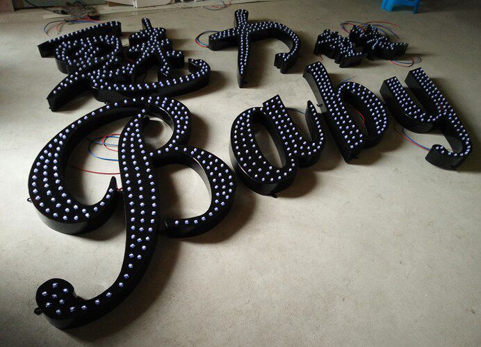 发光字led灯_led穿孔字冲孔字打孔点阵外露字漏灯发光字 户外楼顶门头