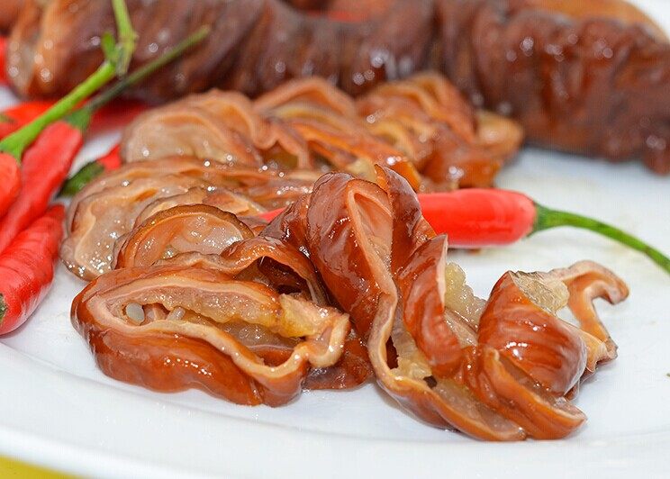 猪大肠_湖南特产熏大肠500g 猪大肠柴火腊肉柴火烟熏腊肠腊肥肠腊肉