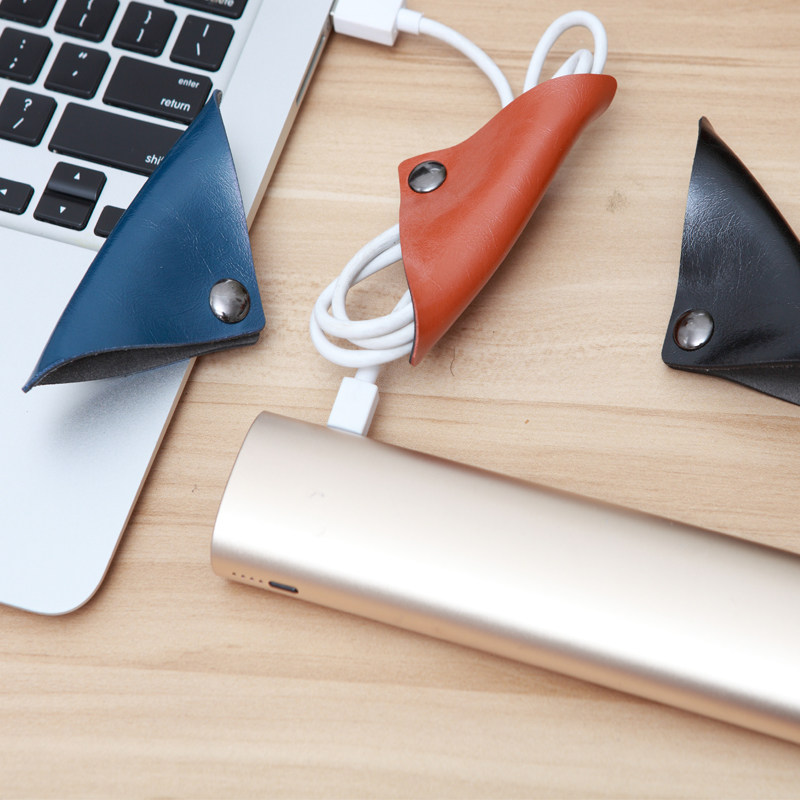 v&z 数据线绑线器 耳机绕线器 理线器绑线带 皮革数据线收纳纽扣