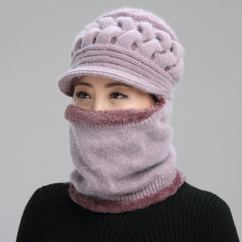 特价老年帽子女 妈妈_中老年人帽子女秋冬护耳连体老太太毛线保暖加绒