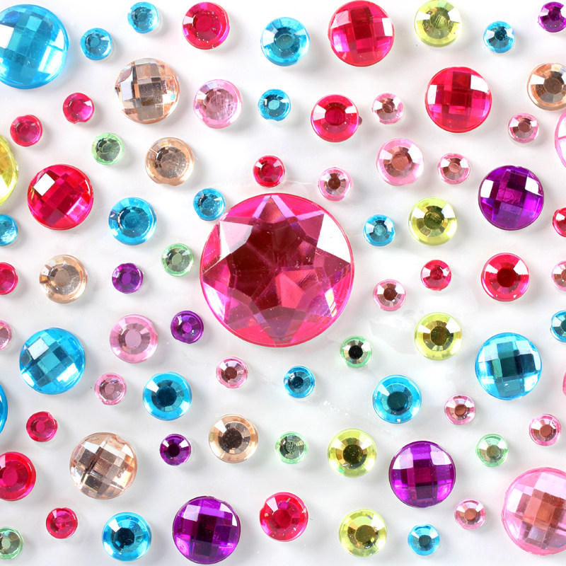 儿童贴画宝石爱心贴钻石纸diy手工贴钻卡通贴纸汽车贴钻奖励贴钻